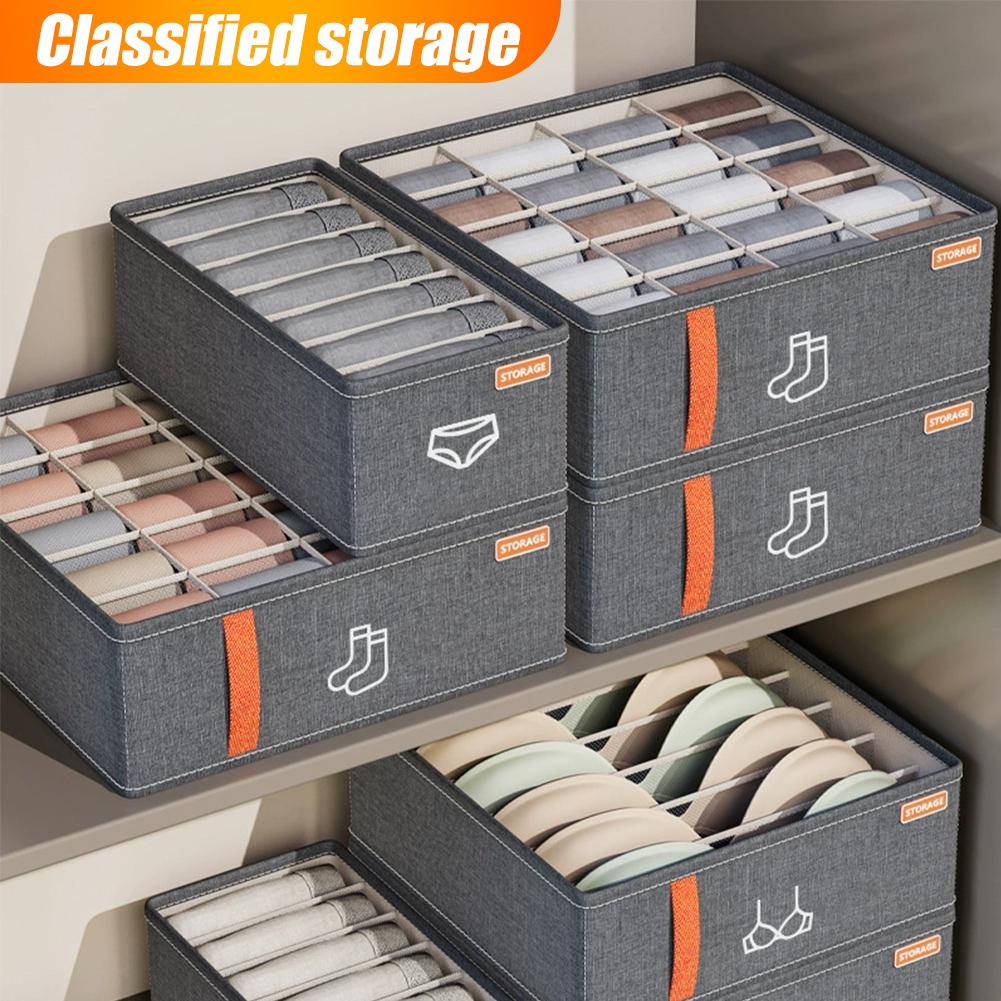 Sock Organizer Tray - 20-teiliger Socken-Organizer, faltbare Stoff-Aufbewahrungsbox für Schrank,