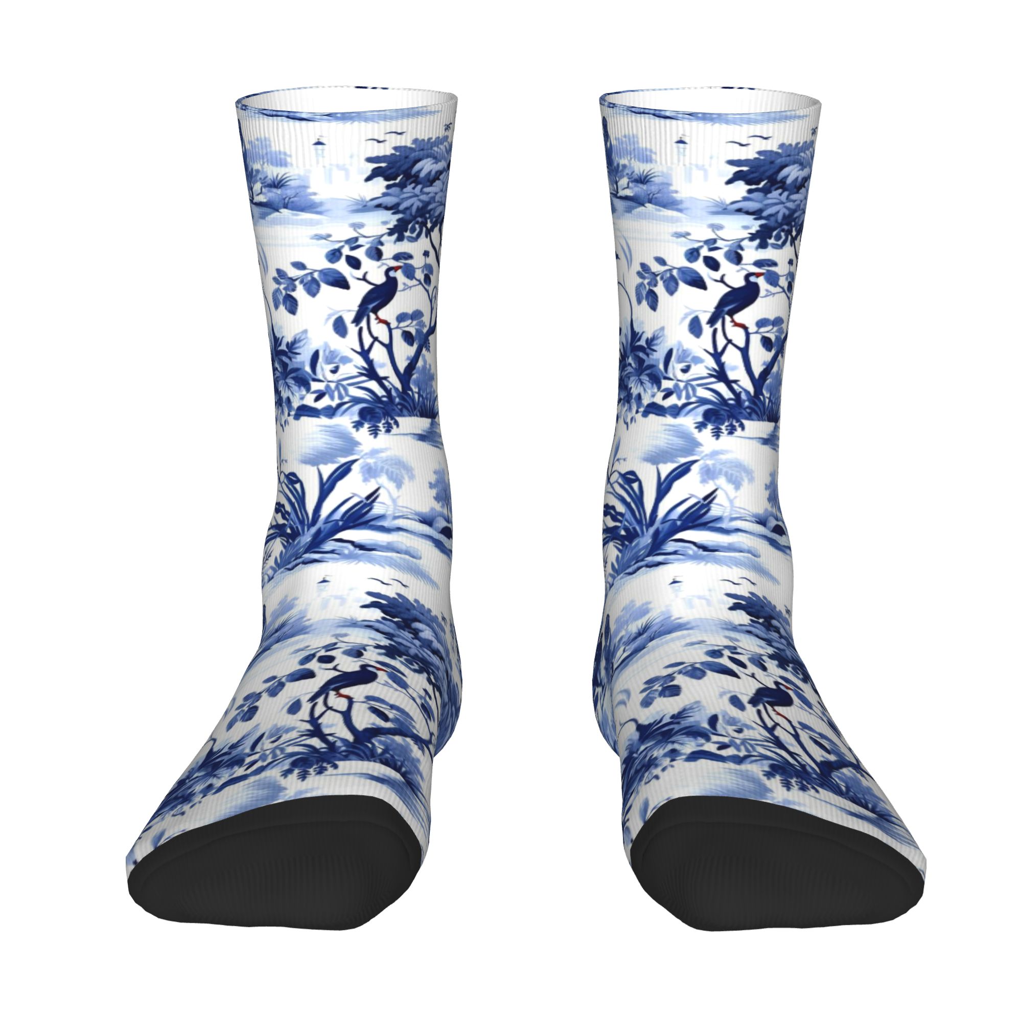 Dress Sock Men - Maßgefertigte Marineblau-Weiß Herren- und Damen-Crew-Socken Unisex