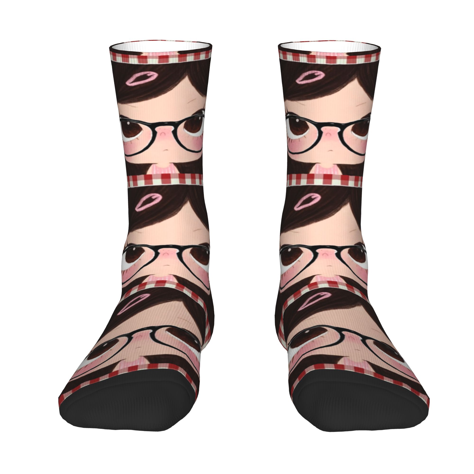 Dress Sock Men - Maßgefertigte Comic-Socken mit Großen Augen-Mädchen-Motiv für